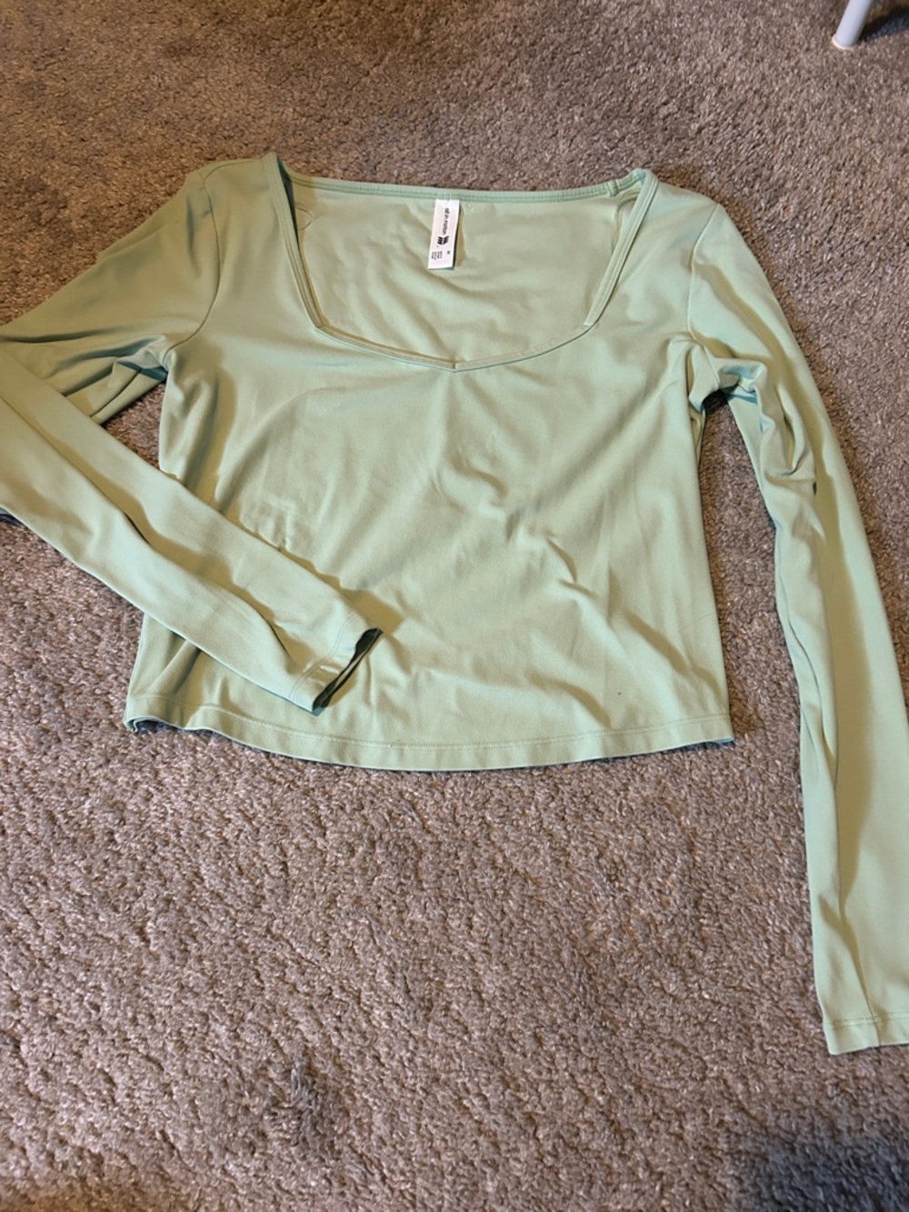 all in motion Sage Green Long-Sleeve Scoop Neck Top